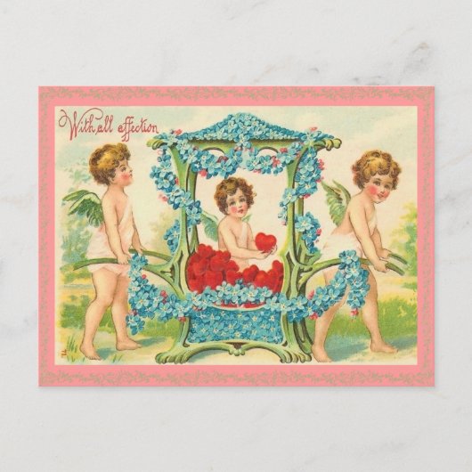 Alte Mode Valentine Postcard Feiertagspostkarte (Vorderseite)