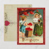 Alte Mode-Valentinsgruß-Postkarte Feiertagspostkarte (Vorne/Hinten)