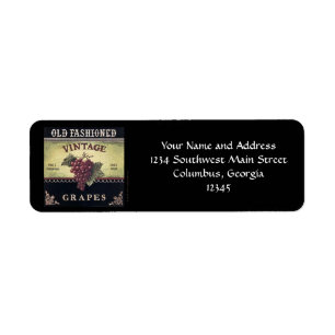 Alte Mode Vintage Trauben, Lila und schwarzer Wein