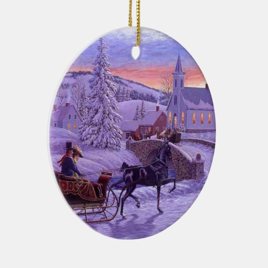 Alte Mode Weihnachten Keramikornament (Rechts)