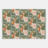 Alte Mode Weihnachten Postkarten Krippengel 3 Geschenkpapier Set (Vorderseite 3)