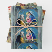 Alte Mode Weihnachten Postkarten Krippengel 3 Geschenkpapier Set (Beispiel)