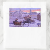 Alte Mode Weihnachten Rechteckiger Aufkleber (Tasche)