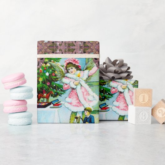 Alte Mode Weihnachten unter dem Baum Geschenkpapier (Babyparty)