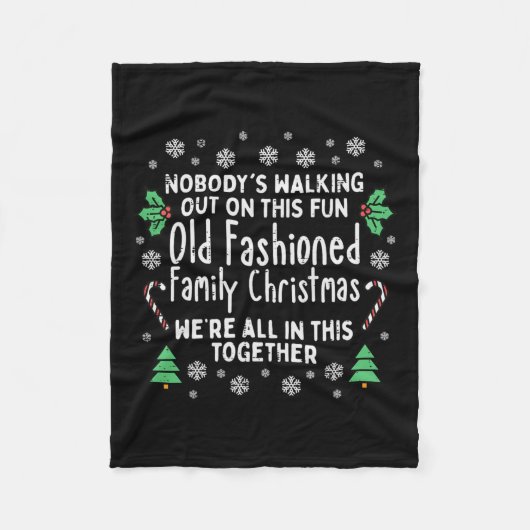Alte Mode Weihnachten Weihnachten hässliche Weihna Fleecedecke (Vorderseite)