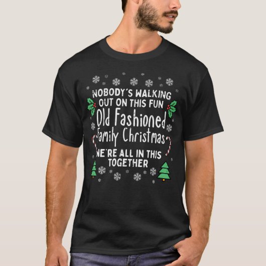 Alte Mode Weihnachten Weihnachten hässliche Weihna T-Shirt (Vorderseite)
