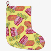 Alte Mode Weihnachts-Ribbon Süßigkeiten Urlaub Großer Weihnachtsstrumpf (Vorderseite)