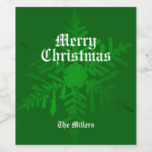 Alte Mode Weihnachts-Schneeflocken-Flaschenetikett Weinetikett (Einzelnes Label)