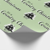 Alte Mode Weihnachtsbaumen Grün Geschenkpapier (Ecke)