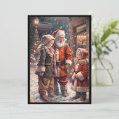 Alte Mode Weihnachtskarte Feiertagskarte (Stehend Vorderseite)