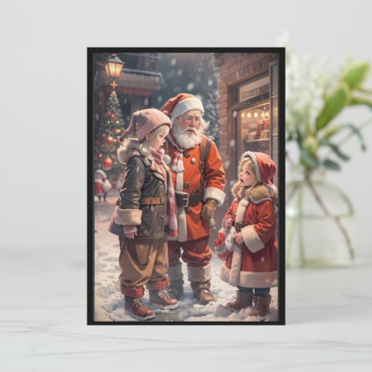 Alte Mode Weihnachtskarte Feiertagskarte (Stehend Vorderseite)