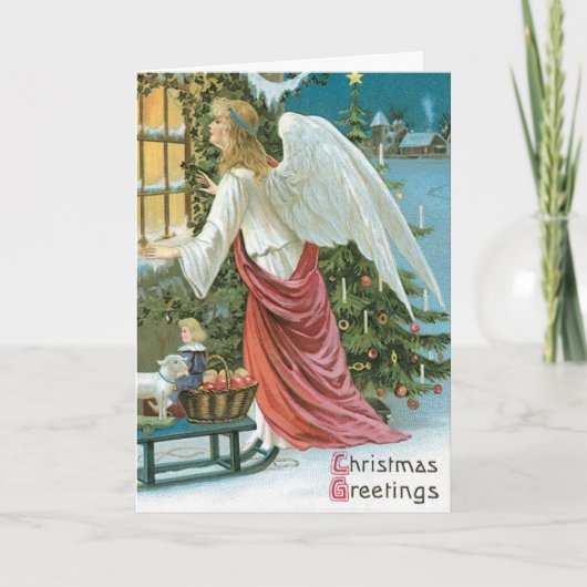 Alte Mode Weihnachtskarten Feiertagskarte (Vorderseite)