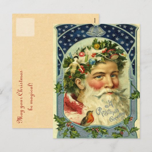 Alte Mode Weihnachtskarten Feiertagspostkarte (Vorne/Hinten)