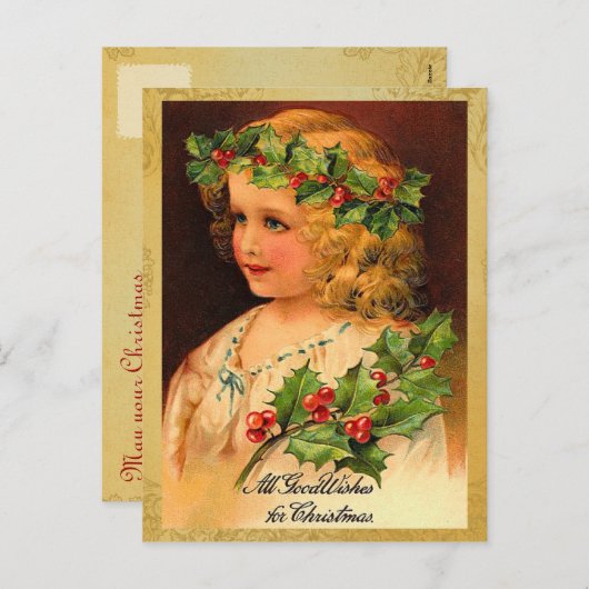 Alte Mode Weihnachtskarten Feiertagspostkarte (Vorne/Hinten)