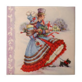 Alte Mode Weihnachtskizze Fliese (Vorderseite)