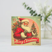 Alte Mode Weihnachtsmann frohe Weihnachten (Stehend Vorderseite)