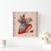 Alte Mode Weihnachtszeit Quadratische Wanduhr (Zuhause)