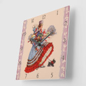 Alte Mode Weihnachtszeit Quadratische Wanduhr (Winkel)