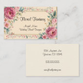 Alte modische Blume und Rahmen Visitenkarte (Vorne/Hinten)