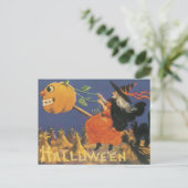 Alte modische Halloween-Hexe Postkarte (Stehend Vorderseite)