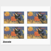 Alte modische Halloween-Hexe Rechteckiger Aufkleber (Blatt)