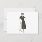 Alte modische Lady in einem Kleid Einladungen (Vorderseite)