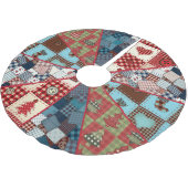 Alte, modische Landmuster Polyester Weihnachtsbaumdecke (Schrägansicht)