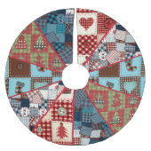 Alte, modische Landmuster Polyester Weihnachtsbaumdecke (Vorderseite)