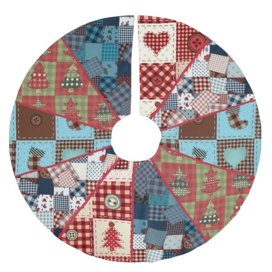 Alte, modische Landmuster Polyester Weihnachtsbaumdecke (Vorderseite)