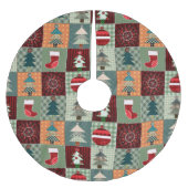 Alte, modische Landmuster Polyester Weihnachtsbaumdecke (Vorderseite)