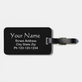 Alte modische Retro Drink Red Cherries auf schwarz Gepäckanhänger (Rückseite horizontal)