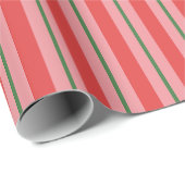 Alte modische Retro Xmas Streifen Rot Rosa Grün Geschenkpapier (Rolleneckpunkt)