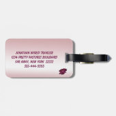 Alte modische Rose Gepäckanhänger (Rückseite horizontal)