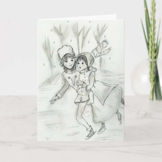 Alte modische Skater Feiertagskarte (Vorderseite)