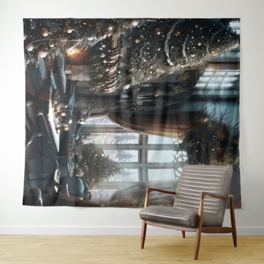 Alte modische Weihnachtslandschaft Kunst Wandteppich (Beispiel (Horizontal))