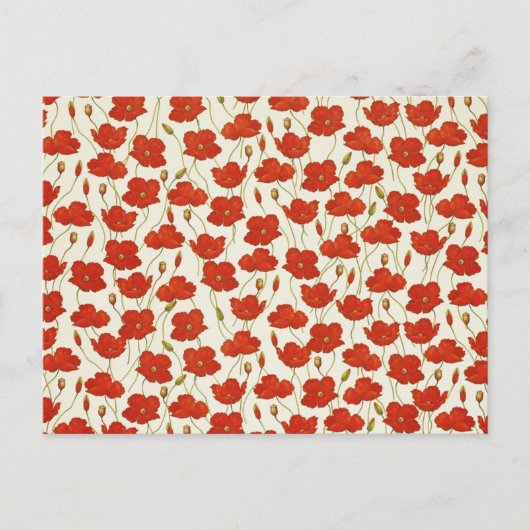 Alte Mohnblumen Postkarte (Vorderseite)