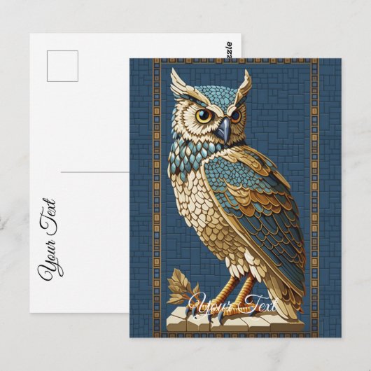 Alte Mosaikschüssel. Postkarte (Vorne/Hinten)