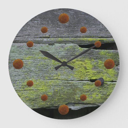 Alte Mossy-Holzmauer-Uhr Große Wanduhr (Vorderseite)