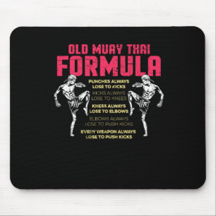Alte Muay-Thai-Formel-Kickboxen-Thai-Boxer-Distres Mousepad