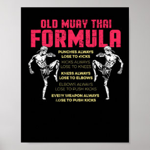 Alte Muay-Thai-Formel-Kickboxen-Thai-Boxer-Distres Poster