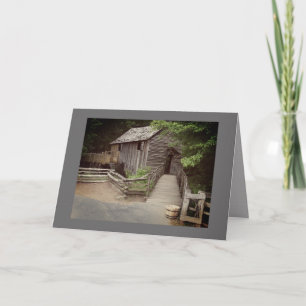 Alte Mühle am Fluss Feiertagskarte