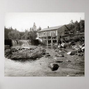 Alte Mühle im Adirondacks, 1903. Vintages Foto Poster