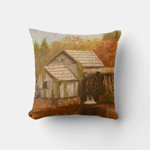 Alte Mühle im Herbst Kissen
