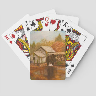 Alte Mühle im Herbst Spielkarten
