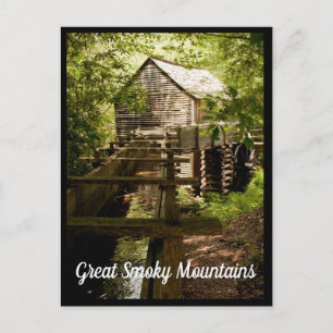 Alte Mühle und Wasserrad Great Smoky Mountains Postkarte