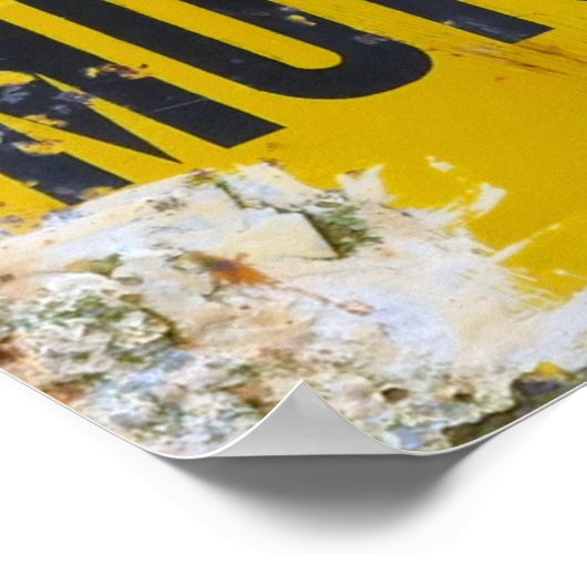 Alte Muschel Vintages Emailzeichen. Poster (Ecke)