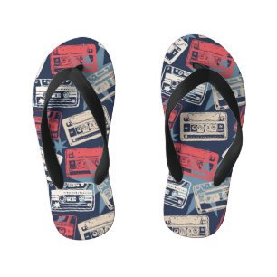 Alte Musik-Kassetten Nahtloser Vintage-Stil Kinderbadesandalen