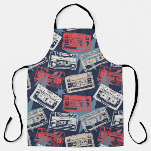 Alte Musik-Kassetten Nahtloser Vintage-Stil Schürze