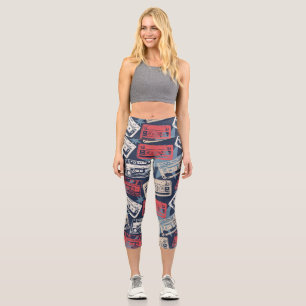 Alte Musikkassetten Vintag nahtlos Capri Leggings