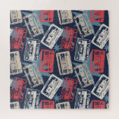 Alte Musikkassetten Vintag nahtlos Puzzle (Horizontal)